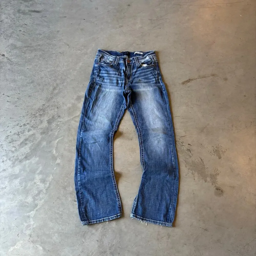 y2k vintage faded washed bootcut flared jeans